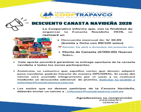 COMUNICADO CANASTA NAVIDEÑA 2026